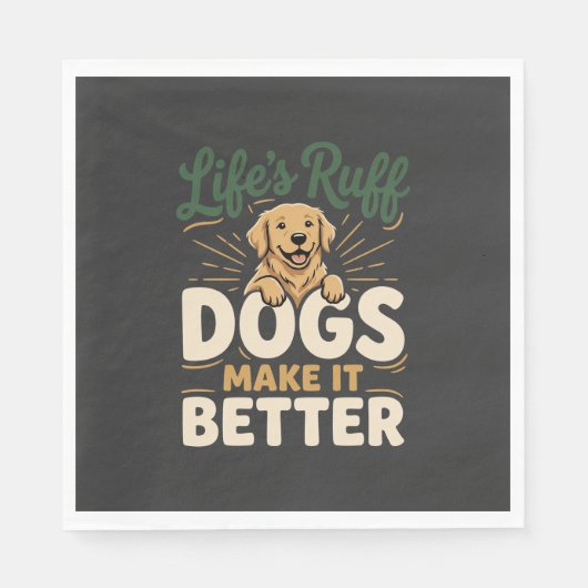 Lustige Hunde machen es besser Serviette (Vorderseite)