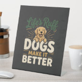 Lustige Hunde machen es besser Sockelschild (In Situ)