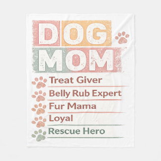 Lustige Hunde-Mama-Aufgabenliste Bedruckter Vintag Fleecedecke