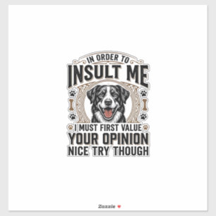Lustige Hunde Meinung Vintage T-Shirt Design_1 Aufkleber