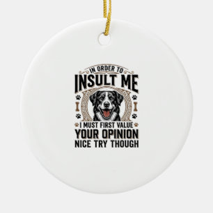 Lustige Hunde Meinung Vintage T-Shirt Design_1 Keramik Ornament