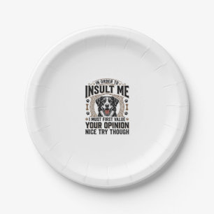 Lustige Hunde Meinung Vintage T-Shirt Design_1 Pappteller