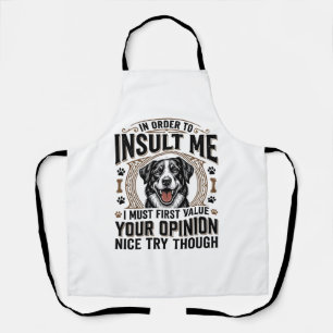 Lustige Hunde Meinung Vintage T-Shirt Design_1 Schürze