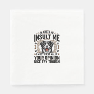 Lustige Hunde Meinung Vintage T-Shirt Design_1 Serviette