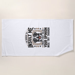 Lustige Hunde Meinung Vintage T-Shirt Design_1 Strandtuch