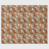 Lustige Hunde Muster Bester Freund Haustier Geschenkpapier (Flach)