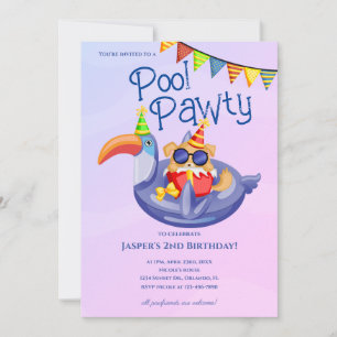 Lustige Hunde-Poolparty-Geburtstagseinladung Einladung