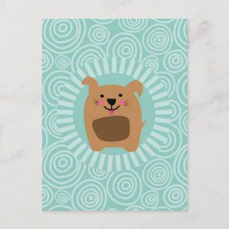 Lustige Hunde-Postkarte - Süßer Welpe Türkis Postkarte