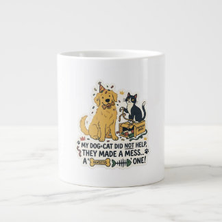 Lustige Hunde- und Katzen-illustration auf einer K Jumbo-Tasse