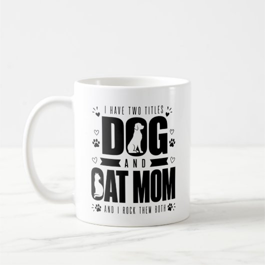 Lustige Hunde- und Katzenmutter-Kaffeetasse, Gesch Kaffeetasse (Links)