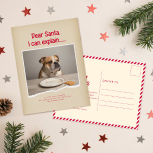 Lustige Hunde-Weihnachts-Postkarte für die Familie Postkarte