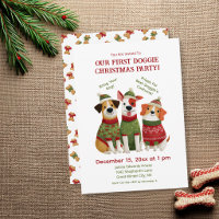 Lustige Hunde-Weihnachtsfeier-Einladung