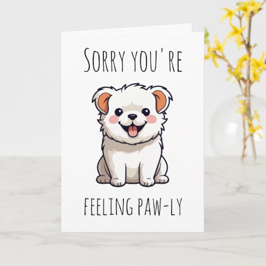 lustige Hunde werden bald gut Karte (Gelbe Blume)