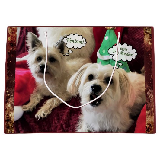 Lustige Hundefeiertags-Weihnachtsgeschenk-Tasche Große Geschenktüte (Vorderseite)