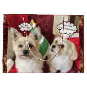 Lustige Hundefeiertags-Weihnachtsgeschenk-Tasche Große Geschenktüte (Rückseite)