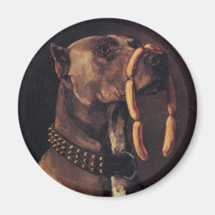 Lustige Hundemalerei Magnet