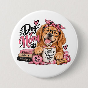 Lustige Hundemutter Button