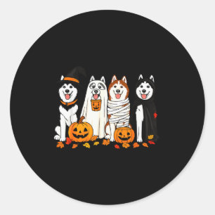 Lustige Husky-Geisterhunde Halloween Hund Soky Runder Aufkleber