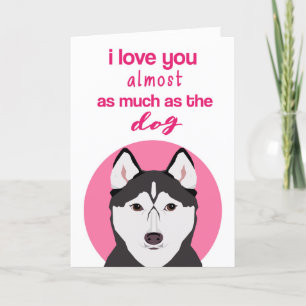 Lustige Husky Valentinstagskarte Feiertagskarte