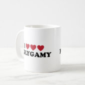 Lustige i-Herz-Polygamie Kaffeetasse (Vorderseite Links)