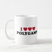Lustige i-Herz-Polygamie Kaffeetasse (Links)