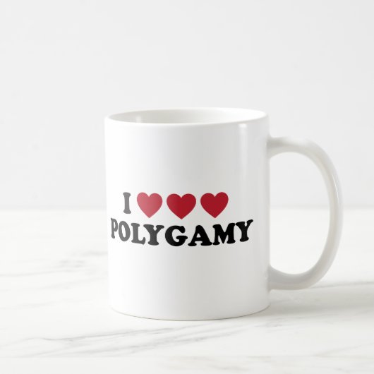 Lustige i-Herz-Polygamie Kaffeetasse (Rechts)