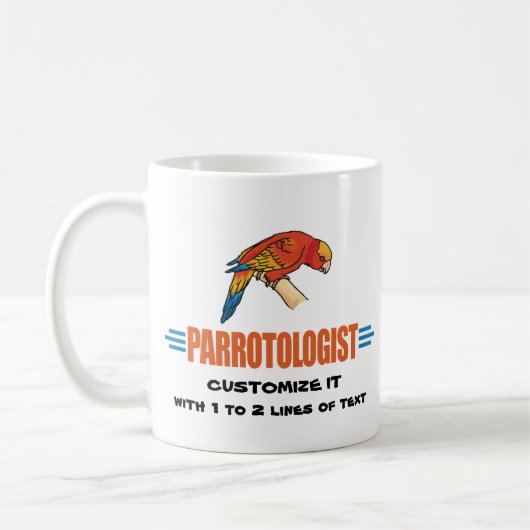 Lustige i-Liebe-Papageien Kaffeetasse (Links)