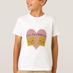 Lustige i-Liebe Sie ein Waffel-Los niedliche T-Shirt