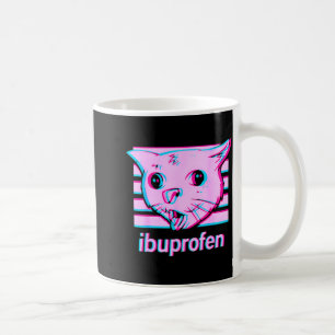 Lustige Ibuprofen-Katzen-Meme mit peinlichem Katze Kaffeetasse