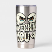 Lustige "ICH BEOBACHTE DICH" Retro-Augen-Kaffeetas Thermobecher (Rückseite)