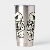 Lustige "ICH BEOBACHTE DICH" Retro-Augen-Kaffeetas Thermobecher (Rechts)