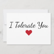 Lustige „Ich dulde dich“ Humor Valentinstagskarte