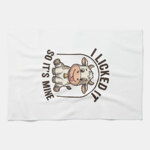 Lustige Ich-Habe-Es-geleckt-Kuh-Vintage-Farm-Shirt Geschirrtuch