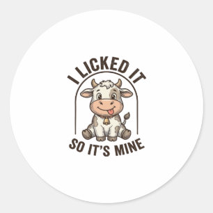 Lustige Ich-Habe-Es-geleckt-Kuh-Vintage-Farm-Shirt Runder Aufkleber