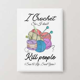 Lustige Ich häkle Rette Ein Leben Garn Kunst Button
