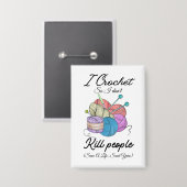 Lustige Ich häkle Rette Ein Leben Garn Kunst Button (Vorderseite/Rückseite)