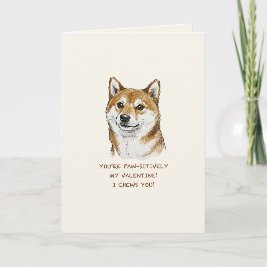 Lustige "Ich knabber an dir" Shiba Inu Valentinsta Karte (Vorderseite)