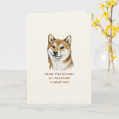 Lustige "Ich knabber an dir" Shiba Inu Valentinsta Karte (Gelbe Blume)