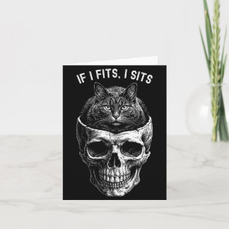 Lustige If Fits Sit schwarze Katze Schädel Minimal Karte