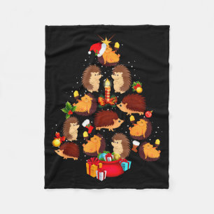 Lustige Igel Weihnachtsbaum Licht Pyjama Igel Fleecedecke