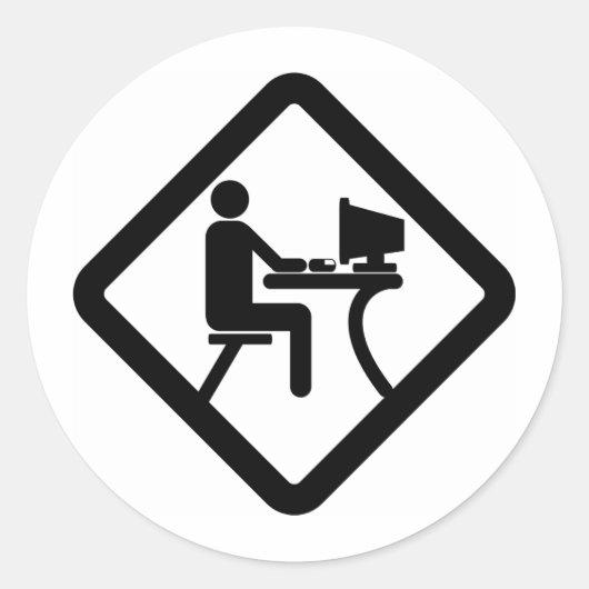 lustige Ikone Runder Aufkleber (Vorderseite)