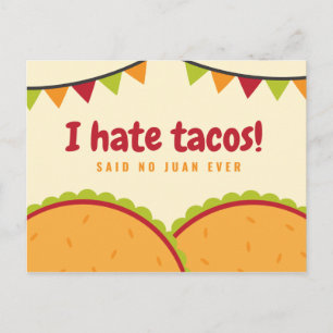 Lustige illustrierte mexikanische Tacos Postkarte