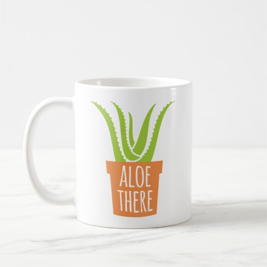 Lustige im Garten arbeitenwortspiel-Aloe dort Kaffeetasse (Links)