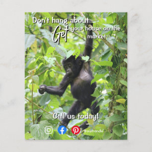 Lustige Immobilien Wer nicht wartet Postkarte Flyer