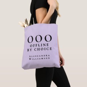 Lustige individuelle Lavendel-Lila-Schwarze-OOO-Mi Tasche