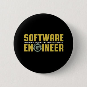 Lustige Ingenieur-Software Engineer und Button
