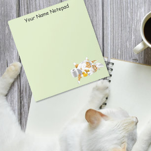 Lustige Ingwer-Orangene Katze Toilettenpapier Grün Notizblock