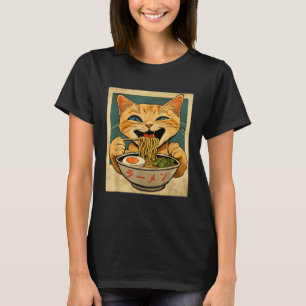 Lustige Ingwerkatze Ramen Japanisches Kawaii Anime T-Shirt