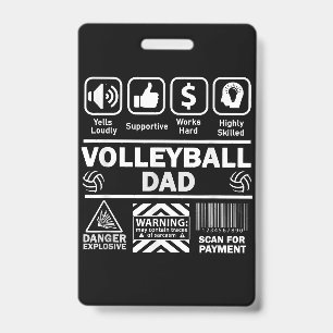 Lustige Inhalte des Volleyball-Vaters Sportvater Ausweis