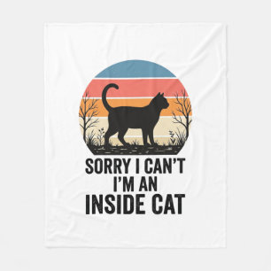 Lustige Innenkatze Vintage Katzenliebhaber Design_ Fleecedecke